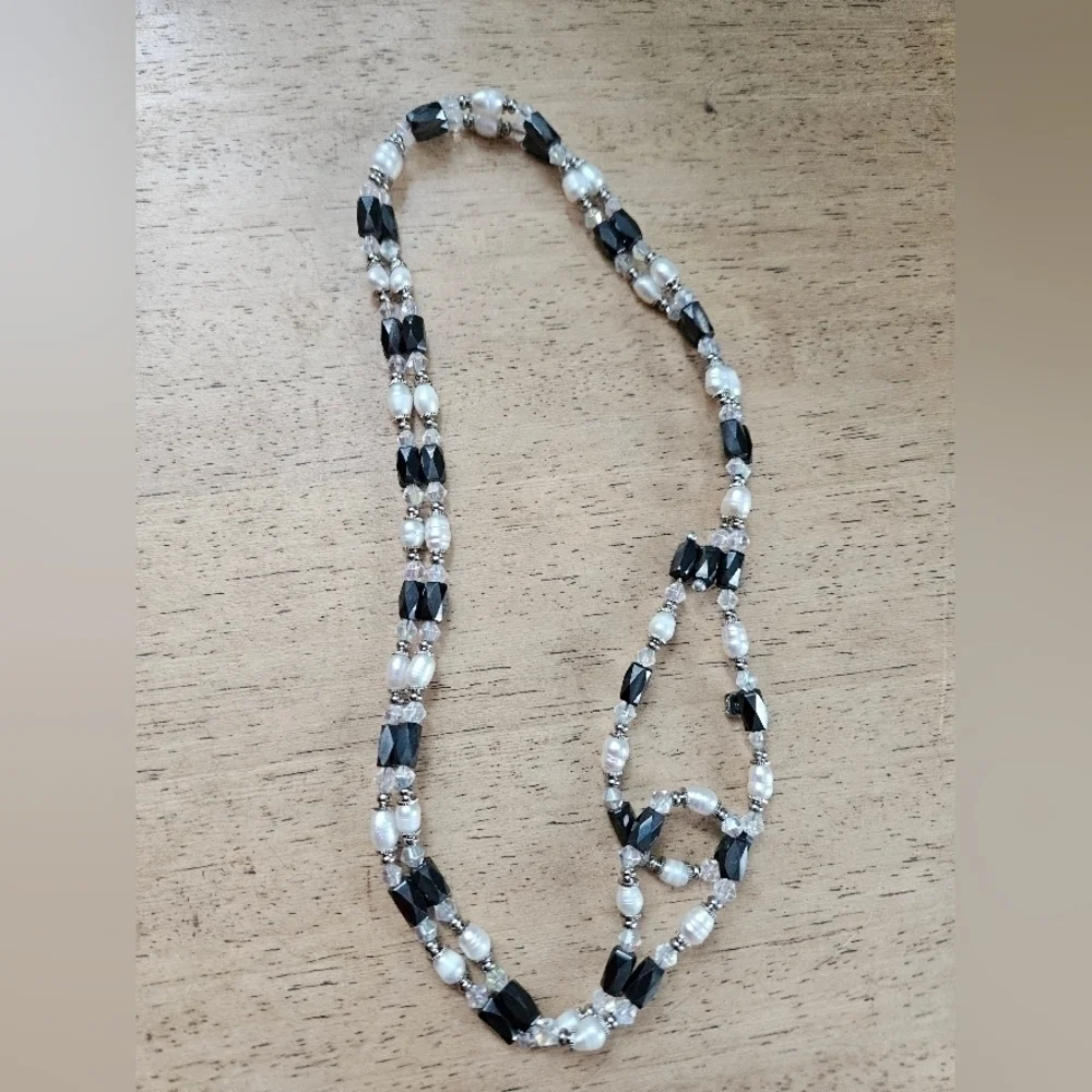 Necklaces, glass and hematite